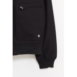CASABLANCA BLACK BONDED WOOL BLEND JACKET